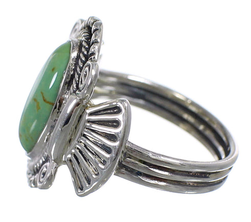 Genuine Sterling Silver And Turquoise Ring Size 4-3/4 EX56301