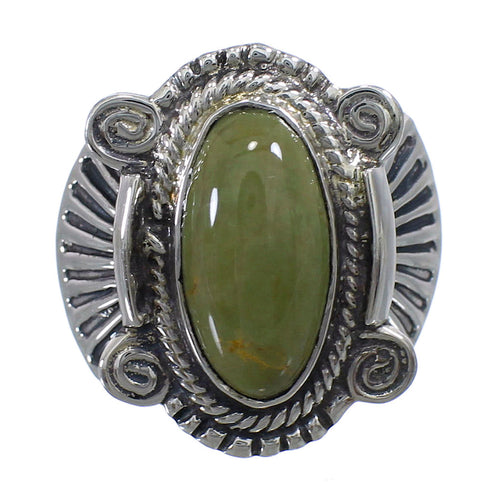 Authentic Sterling Silver Southwest Turquoise Ring Size 7-3/4 EX56309