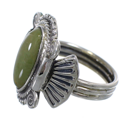 Turquoise Southwestern Sterling Silver Ring Size 6-1/2 EX56311