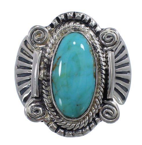 Turquoise Sterling Silver Southwestern Ring Size 6-1/4 EX56262