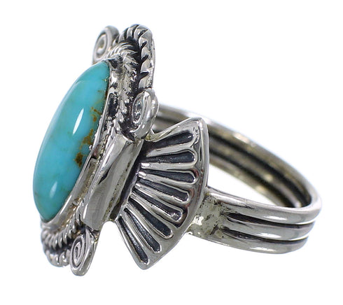 Turquoise Sterling Silver Southwestern Ring Size 6-1/4 EX56262