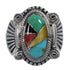 Multicolor Inlay Genuine Sterling Silver Ring Size 7 EX56207