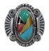 Multicolor Inlay Sterling Silver Southwest Ring Size 7-1/2 EX56208