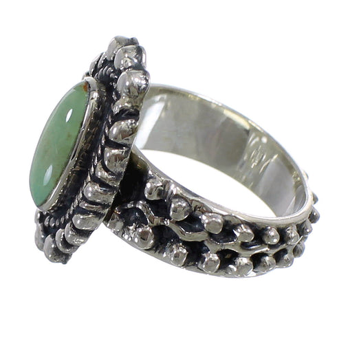 Southwestern Turquoise Sterling Silver Ring Size 8-1/4 EX56346