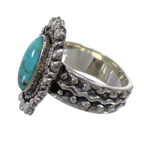 Turquoise Southwest Sterling Silver Ring Size 4-3/4 EX56364