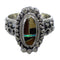 Southwest Multicolor Inlay Silver Ring Size 8-3/4 EX56409