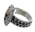 Southwest Multicolor Inlay Silver Ring Size 8-3/4 EX56409