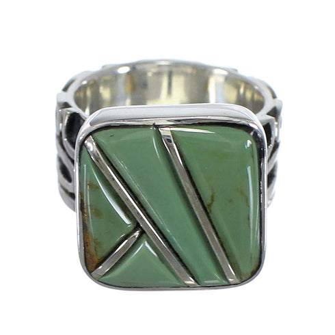 Southwest Turquoise Sterling Silver Ring Size 5-3/4 AX55605