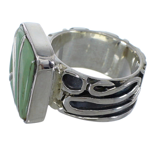 Southwest Turquoise Sterling Silver Ring Size 5-3/4 AX55605