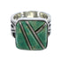 Turquoise Inlay Southwest Silver Ring Size 6-1/2 AX55612