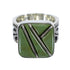 Turquoise Inlay Southwestern Silver Ring Size 6-1/2 AX55614
