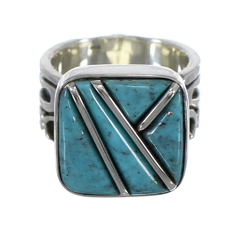 Sterling Silver And Turquoise Southwest Ring Size 4-1/4 YX87708