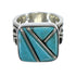 Southwest Turquoise Genuine Sterling Silver Ring Size 8-1/4 YX87719