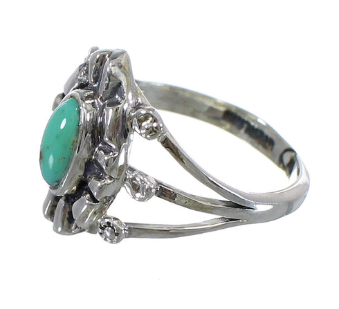 Silver Southwest Turquoise Ring Size 7-3/4 AX61154