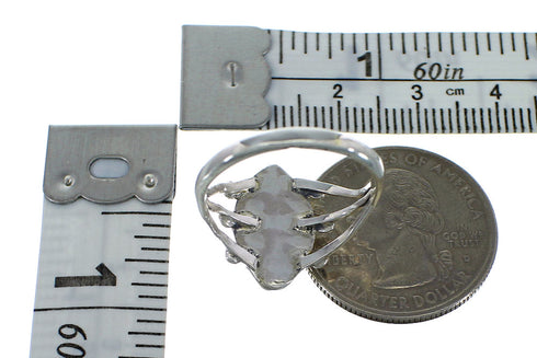 Silver Southwest Turquoise Ring Size 7-3/4 AX61154