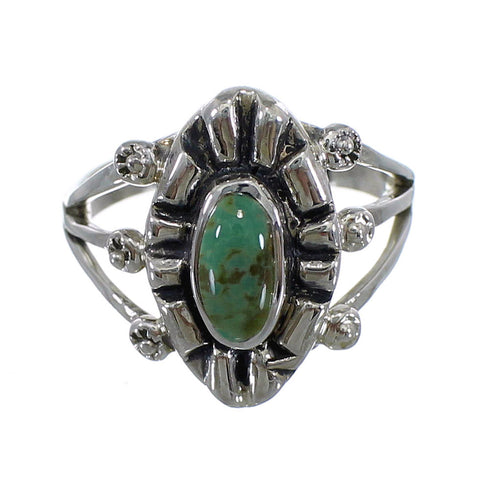 Turquoise Southwest Sterling Silver Ring Size 7 AX61206