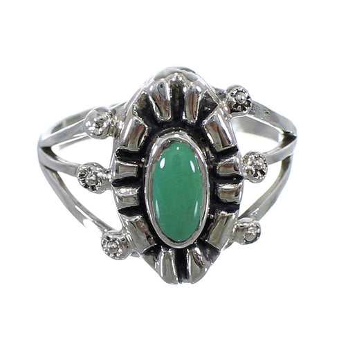 Turquoise Authentic Sterling Silver Southwestern Ring Size 6-3/4 AX61226