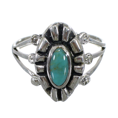 Silver Turquoise Southwestern Ring Size 6-1/2 AX61439