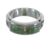 Turquoise And Opal Silver Water Wave Ring Size 4-3/4 AX64234