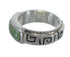 Turquoise And Opal Silver Water Wave Ring Size 4-3/4 AX64234