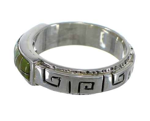 Turquoise Opal Southwest Silver Water Wave Ring Size 6-1/4 AX64249