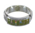 Southwestern Opal Turquoise Water Wave Silver Ring Size 5-1/4 AX64275
