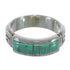 Sterling Silver Turquoise Inlay Water Wave Ring Size 5-3/4 AX64340
