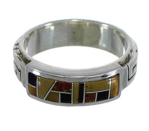 Authentic Sterling Silver Multicolor Water Wave Ring Size 6-3/4 AX64591