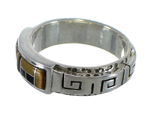 Multicolor Genuine Sterling Silver Water Wave Ring Size 6-1/4 AX64595