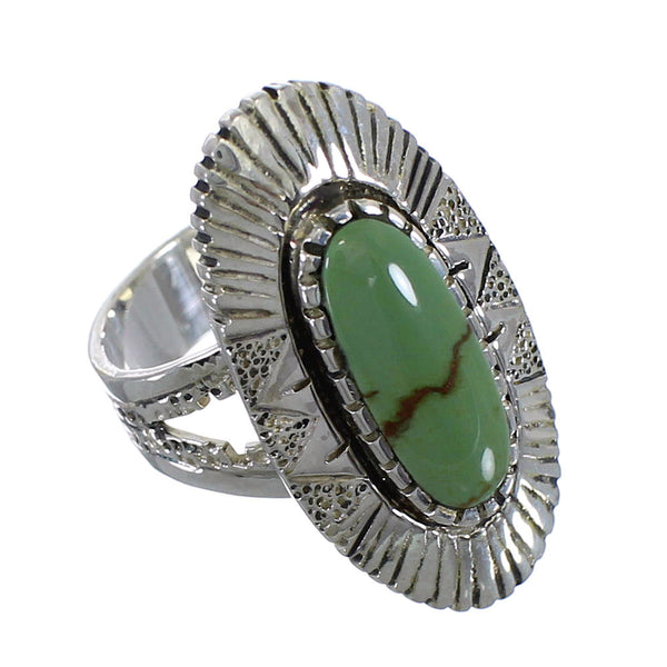 Southwest Sterling Silver And Tuquoise Ring Size 7-1/4 VX56894
