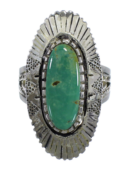 Authentic Sterling Silver And Tuquoise Jewelry Ring Size 6-3/4 VX56897