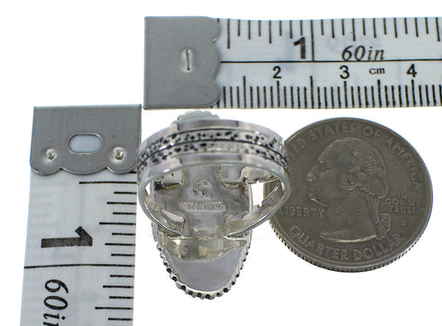 Authentic Sterling Silver And Tuquoise Jewelry Ring Size 6-3/4 VX56897