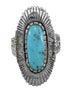 Southwest Authentic Sterling Silver And Turquoise Jewelry Ring Size 4-3/4 VX56940