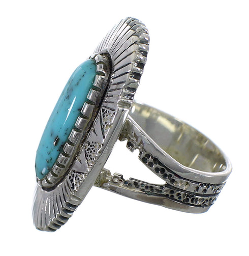 Southwest Authentic Sterling Silver And Turquoise Jewelry Ring Size 4-3/4 VX56940