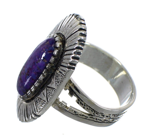 Authentic Sterling Silver And Magenta Turquoise Ring Size 5-1/2 VX56992