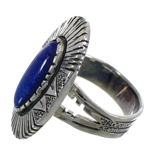 Sterling Silver And Lapis Jewelry Ring Size 5-3/4 VX57029