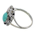 Sterling Silver And Turquoise Flower Ring Size 6-1/2 VX57052