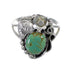 Turquoise And Genuine Sterling Silver Flower Ring Size 5-3/4 VX57158