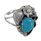 Turquoise Southwest Sterling Silver Flower Jewelry Ring Size 6-3/4 VX57180