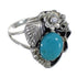 Southwestern Turquoise And Silver Flower Ring Size 6 WX79167