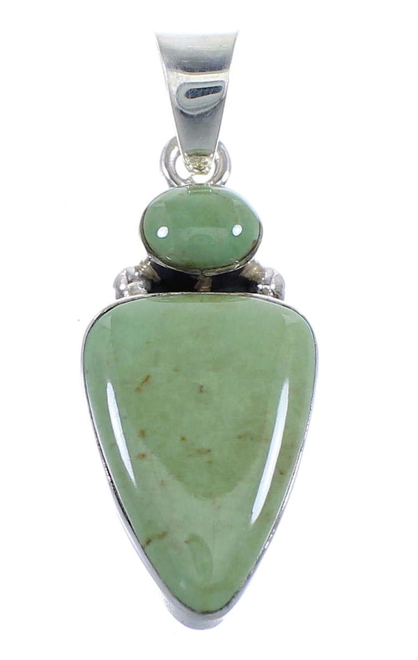 Turquoise and Authentic Sterling Silver Southwest Slide Pendant RX54421