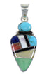 Multicolor Silver Southwestern Jewelry Pendant RX54427