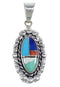 Southwestern Multicolor Inlay Silver Pendant RX54489