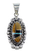 Sterling Silver Multicolor Inlay Slide Pendant RX54494