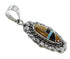 Sterling Silver Multicolor Inlay Slide Pendant RX54494
