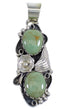 Southwestern Sterling Silver And Turquoise Flower Slide Pendant Jewelry VX55038