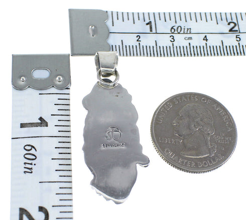 Genuine Sterling Silver And Turquoise Flower Slide Pendant Jewelry VX55041