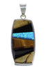Southwest Sterling Silver Multicolor Inlay Pendant Jewelry VX55097