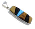 Genuine Sterling Silver Multicolor Inlay Pendant Jewelry VX55098