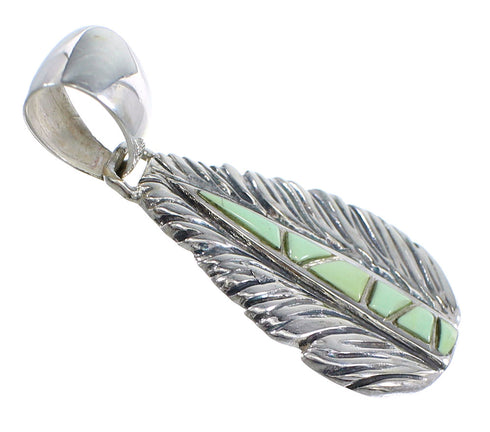 Silver And Turquoise Feather Pendant Jewelry RX54507